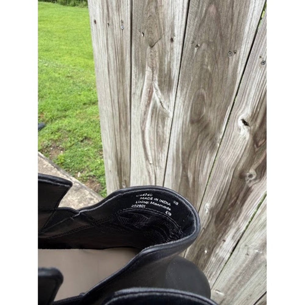 Minimalist Classic Cole Haan Leather Ankle Bootie 6.5 Black Block Heel Boot - Picture 5 of 11